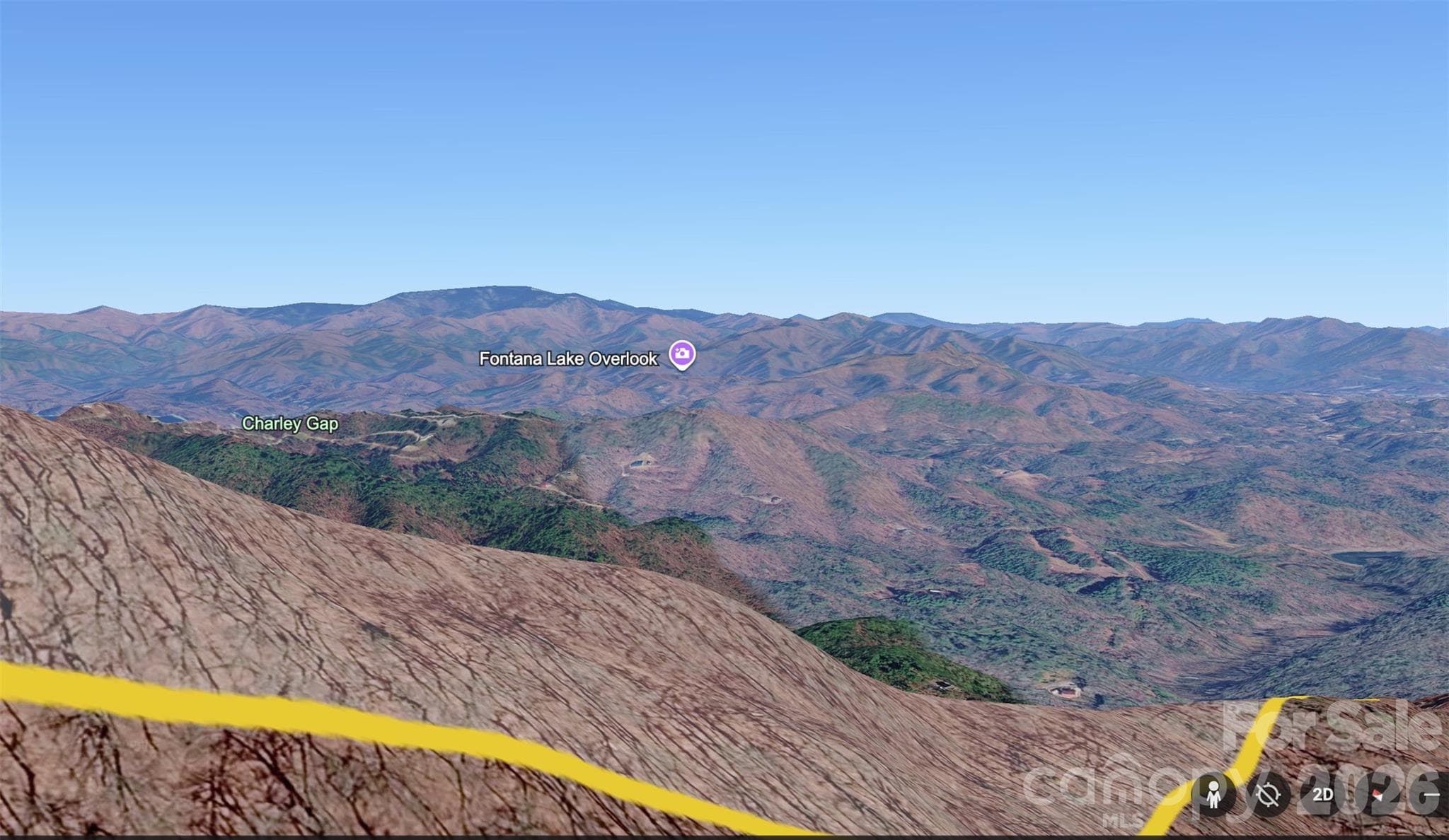 View estimated by Google Earth - 0 Wiggins Creek Road, Bryson City