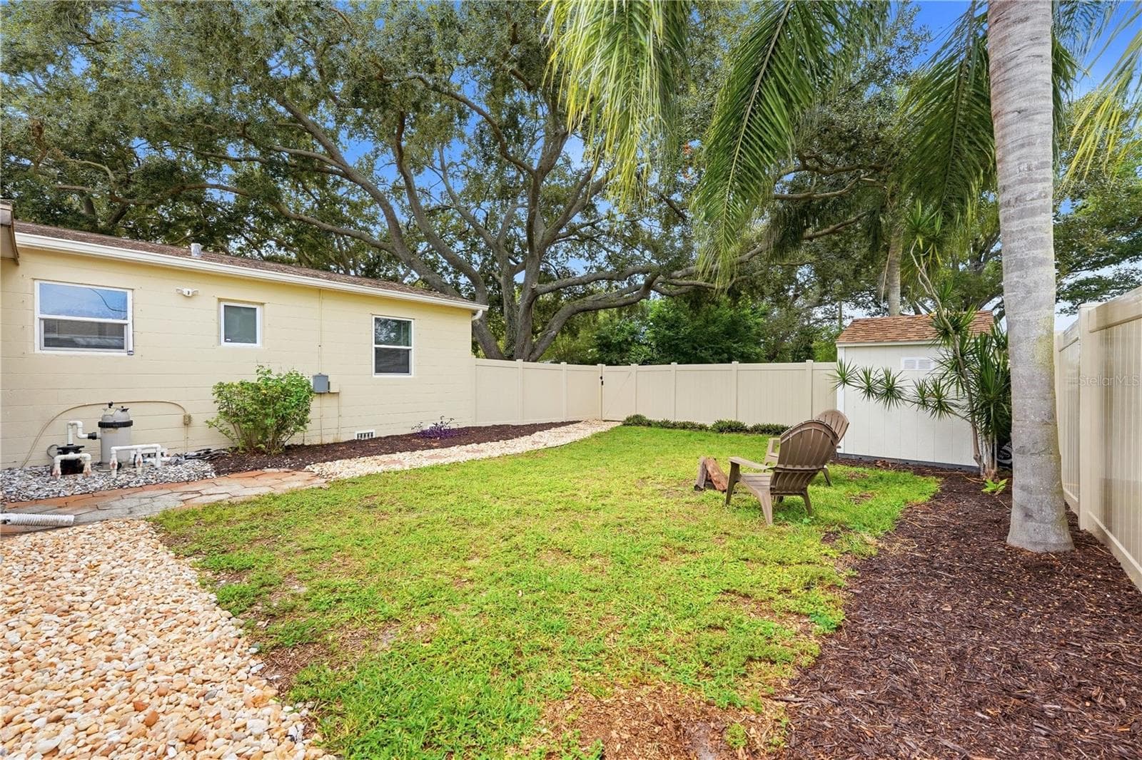 Generous backyard! A larger gate could be added by a new owner to allow for RV or boat parking. - 4567 25TH AVE N, ST PETERSBURG