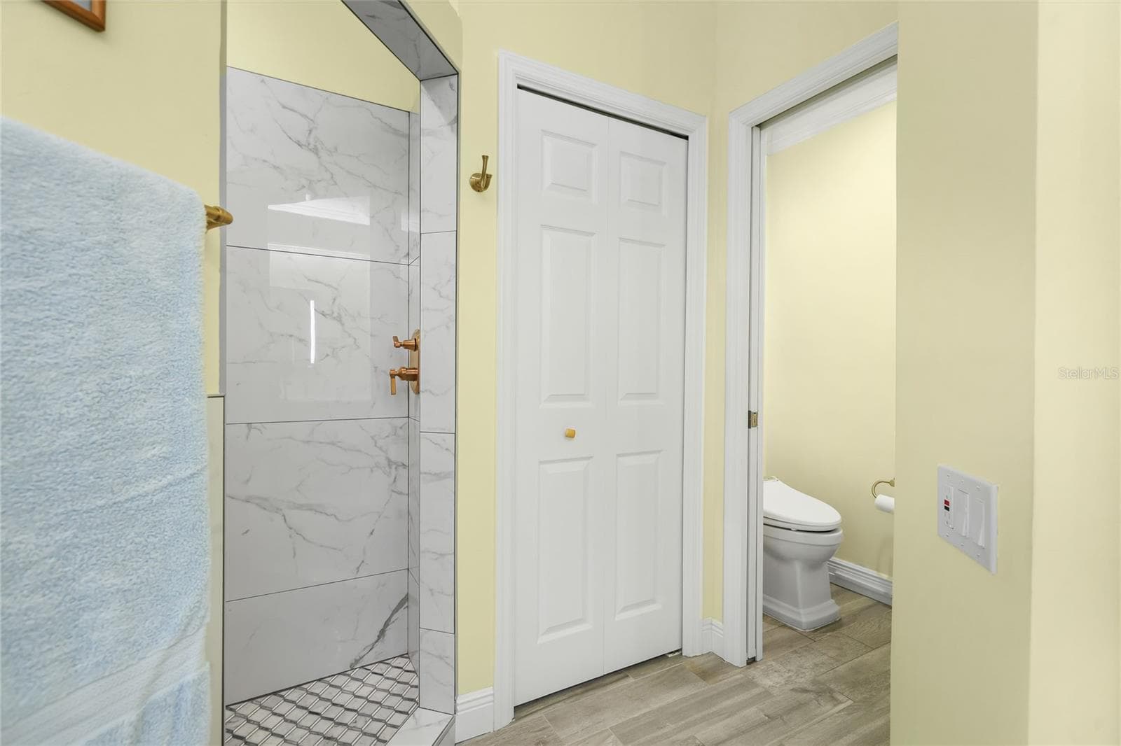 Primary bathroom walk-in shower and private water closet - 3306 LITTLE COUNTRY RD, PARRISH