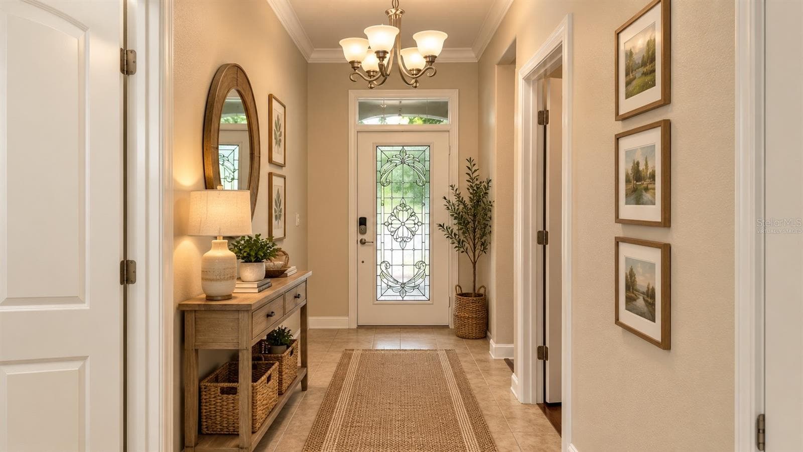 VIRTUALLY STAGED FOYER FURNITURE WITH FURNITURE - 4056 SERENA LN, CLERMONT