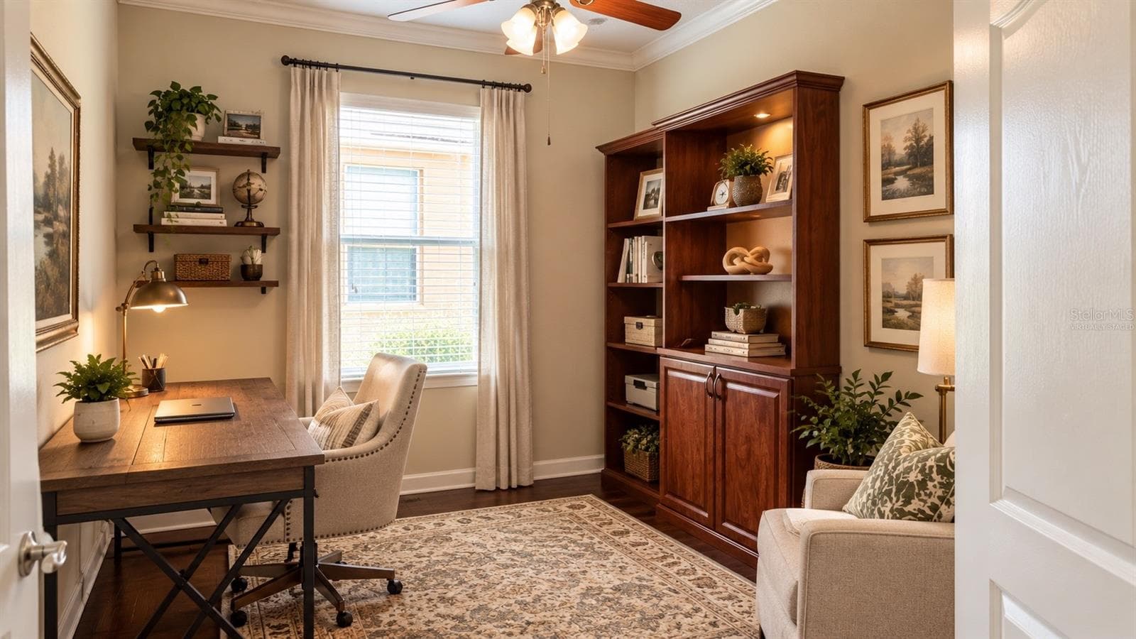 VIRTUALLY STAGED 2ND BEDROOM AS DEN OR OFFICE WITH FURNITURE - 4056 SERENA LN, CLERMONT