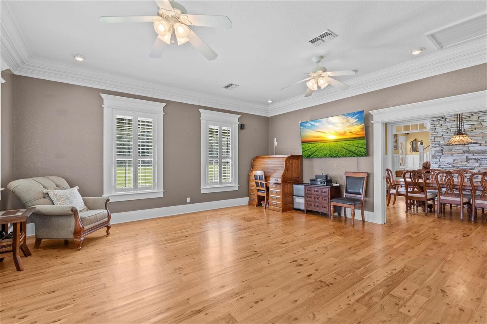 One of the Primary Bedroom Suites Virtually Staged - 195 SPRING LAKE HWY, BROOKSVILLE