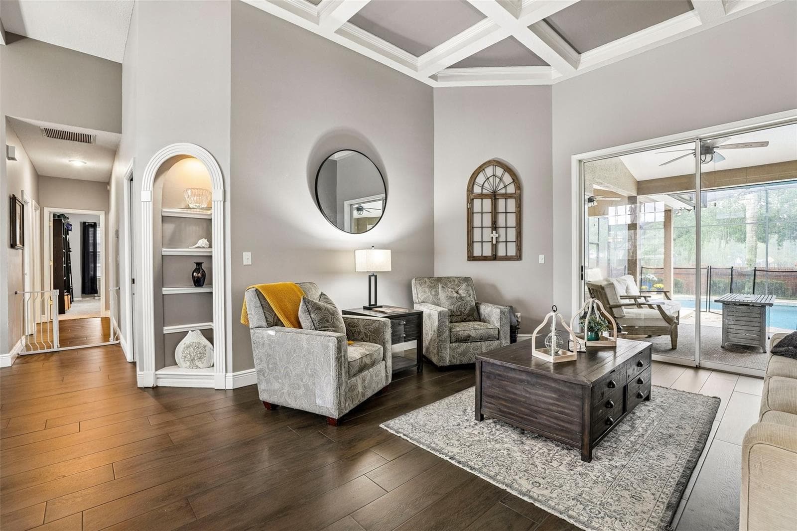 Formal Living Area with Coffered Ceiling - 1522 EAGLE NEST CIR, WINTER SPRINGS
