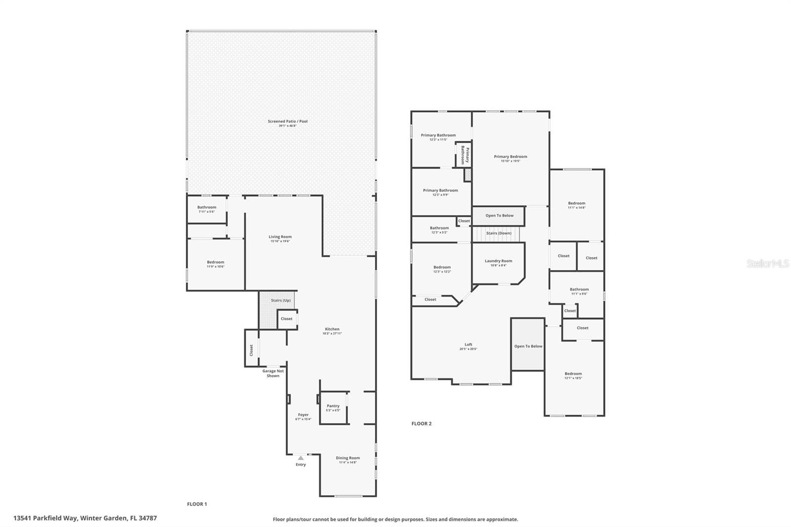 Floor Plan - Combined - 13541 PARKFIELD WAY, WINTER GARDEN