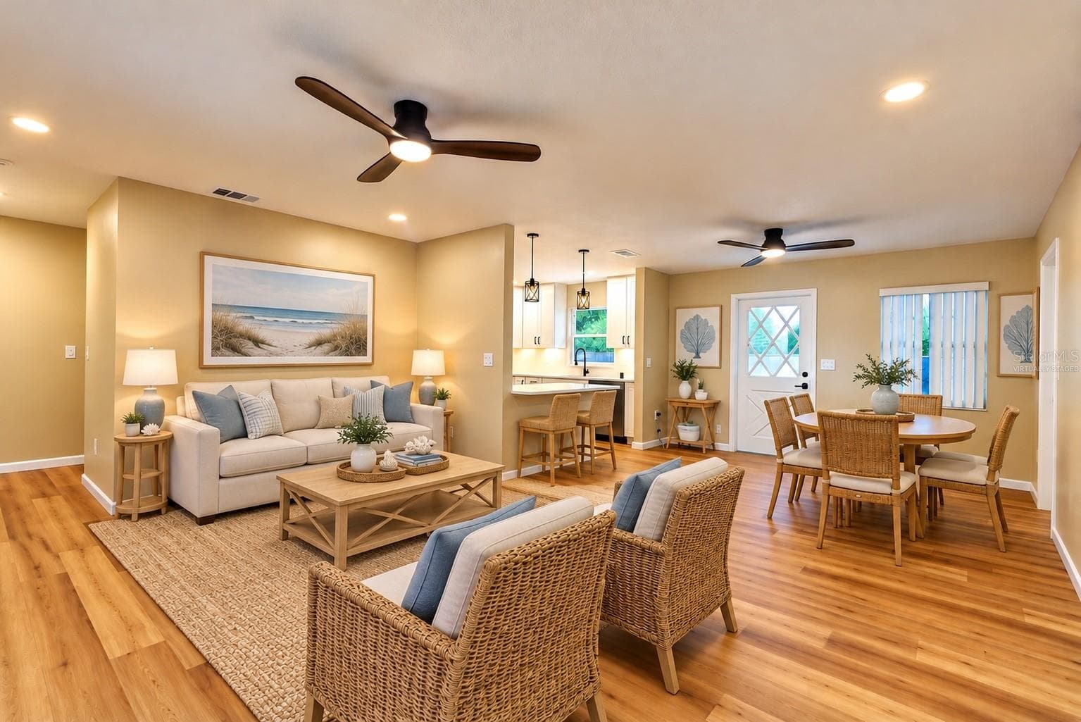 Virtually Staged Living Room and Dining Room - 412 62ND ST NW, BRADENTON