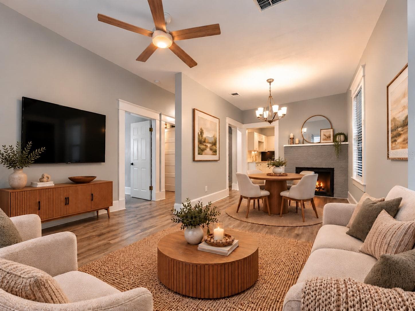 Virtually Staged - Living Room and Dining room - 509 27TH AVE S, ST PETERSBURG
