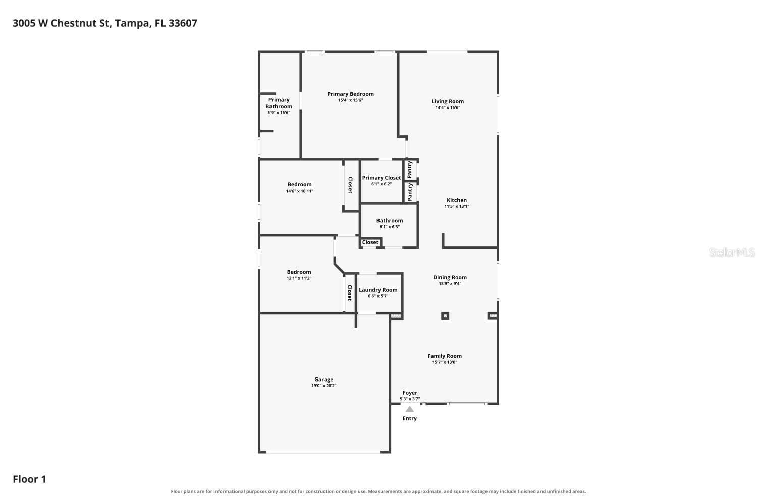 Floor plan - 3005 W CHESTNUT ST, TAMPA