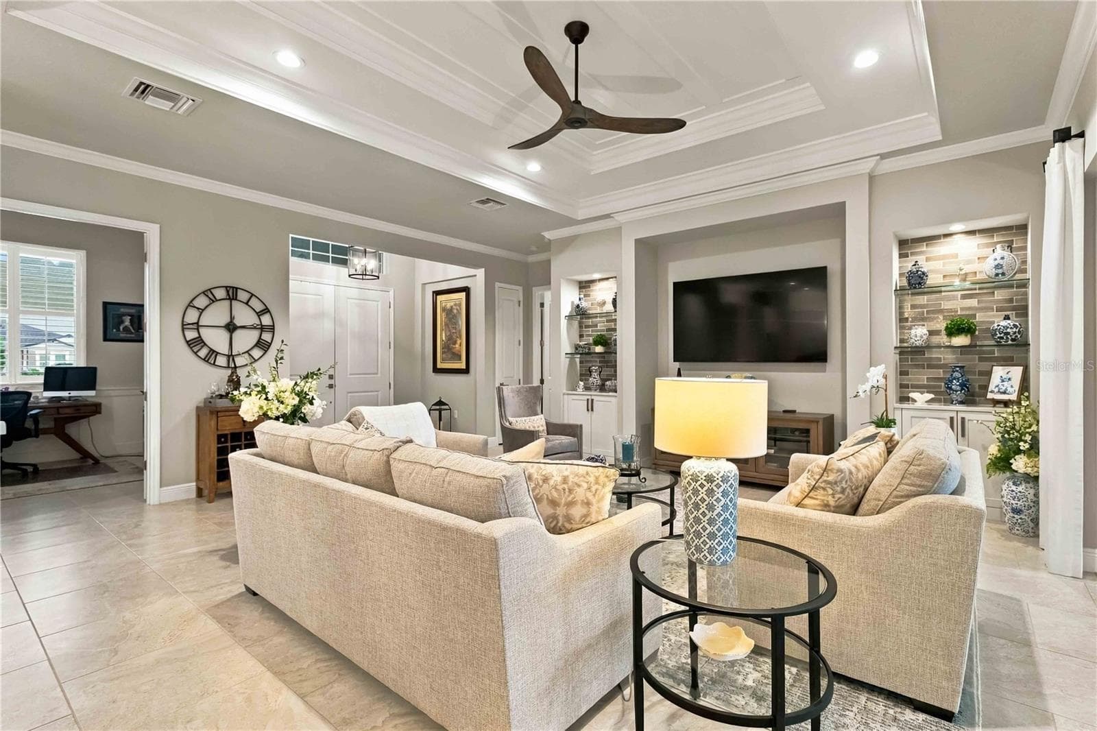 Great Room with Crown Molding & Tray Ceiling - 1906 151ST TER E, PARRISH