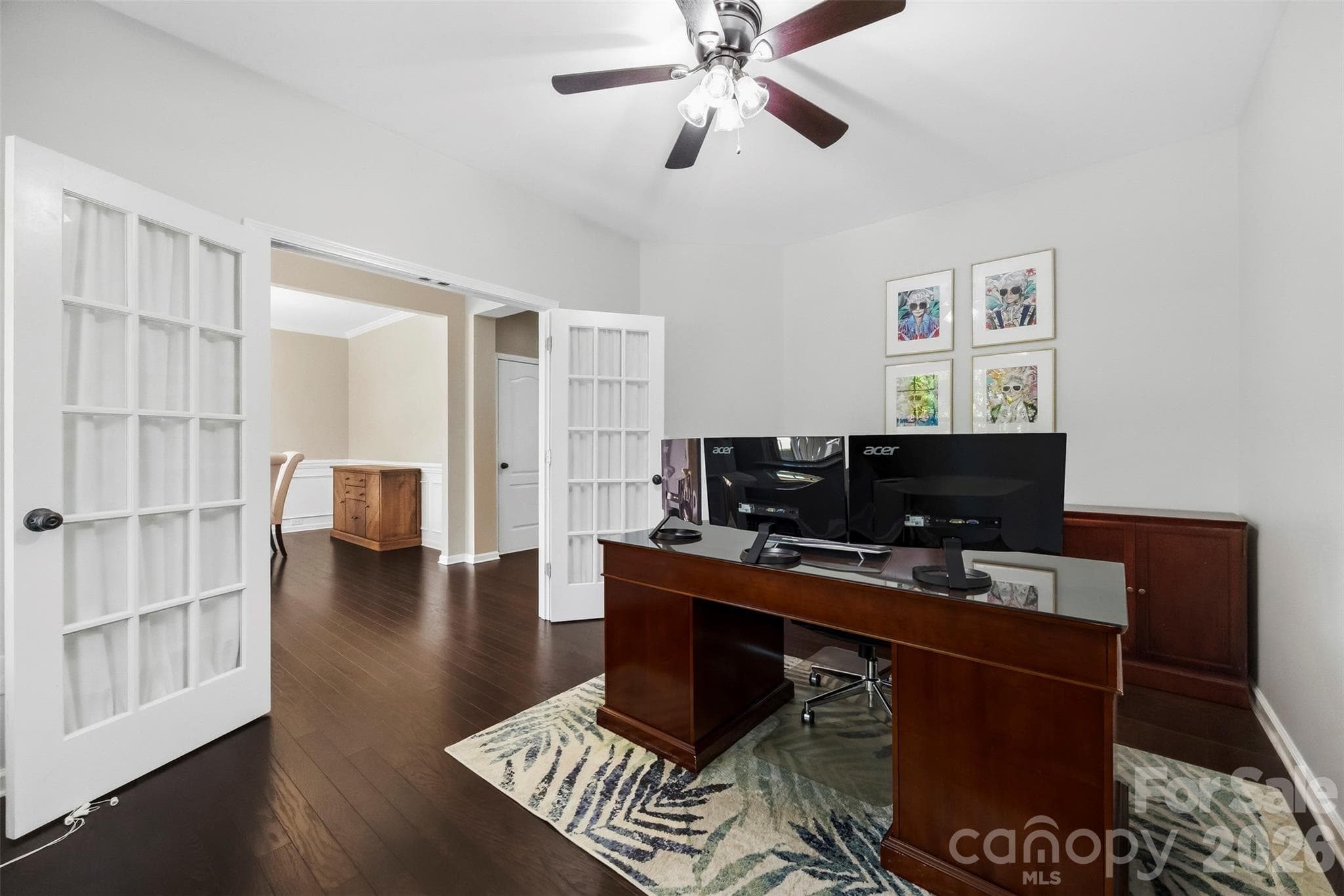 Front office with French doors - 821 Spelman Drive, Indian Land