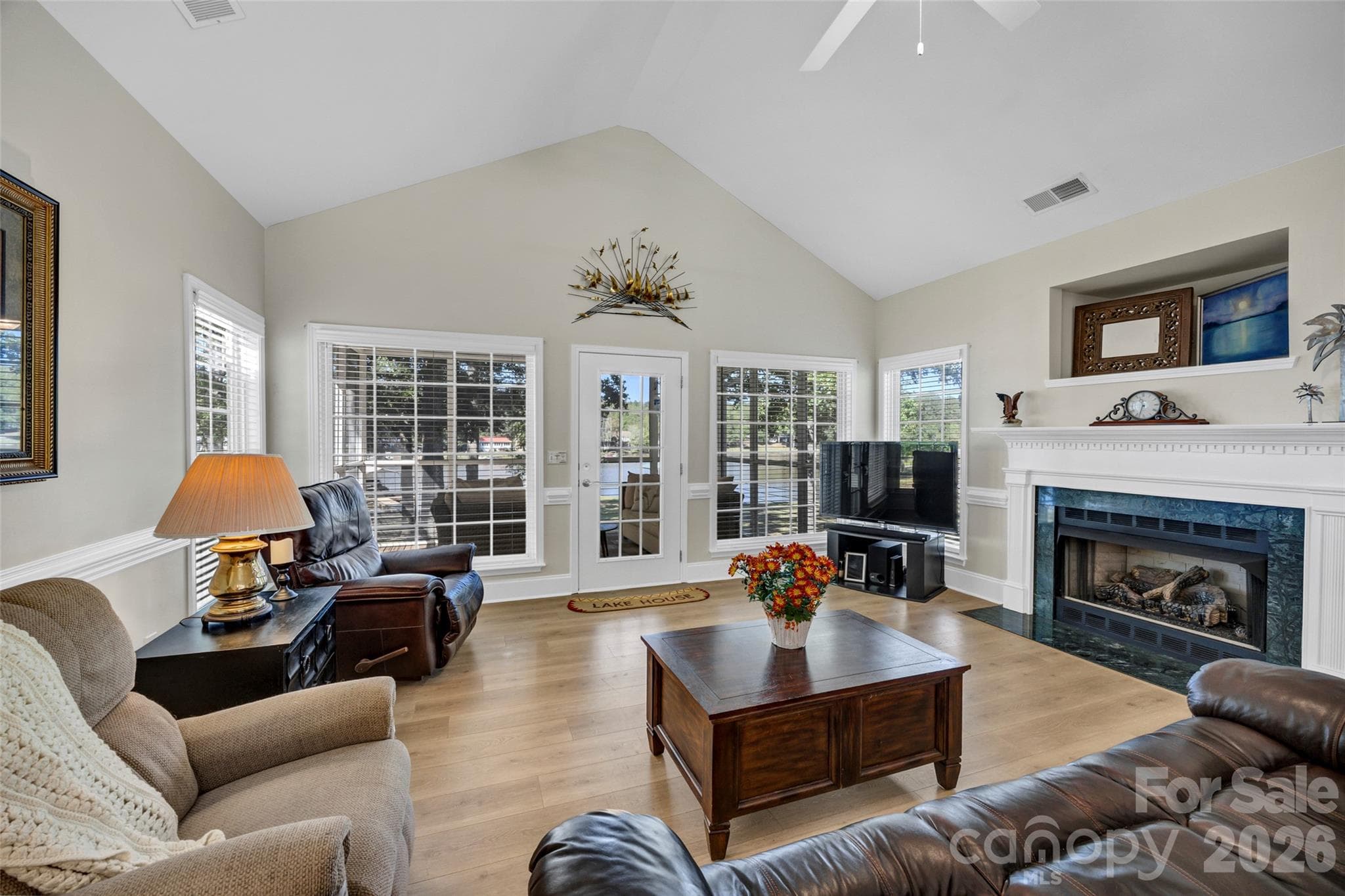 Great Room with Propane Fireplace - 1960 White Road, Camden