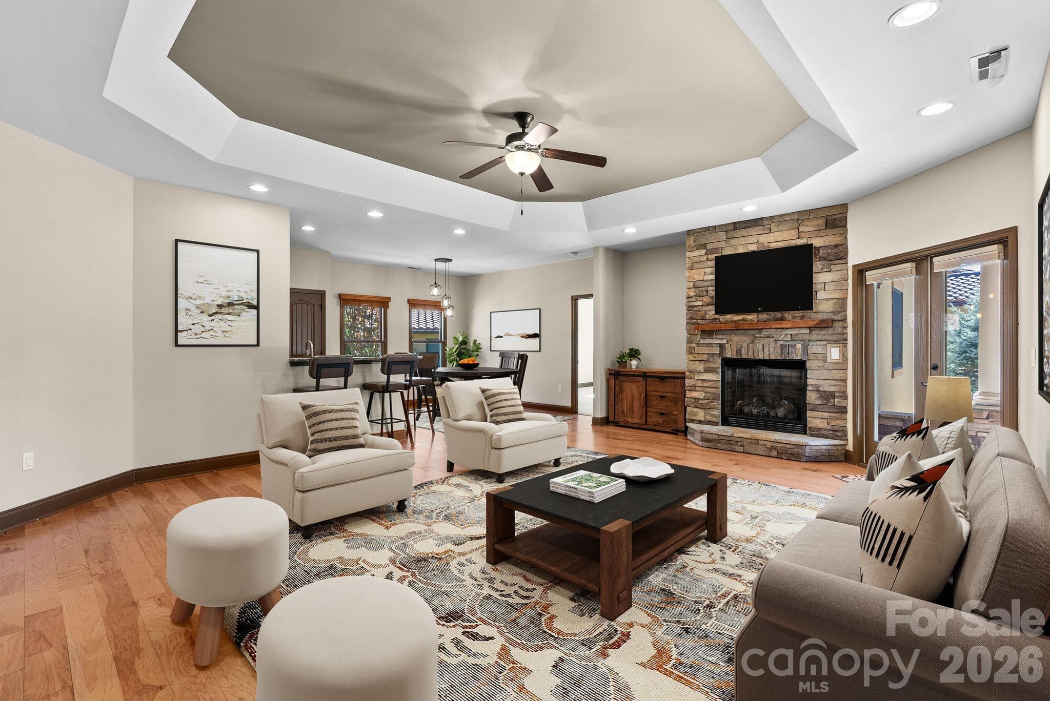 Virtually Staged Living Room - 4 Pacifico Drive, Asheville