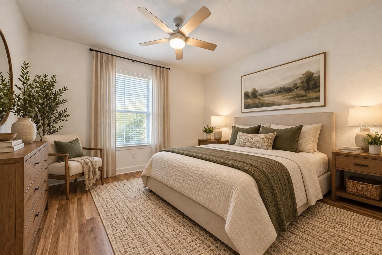 Bedroom Virtually Staged - 10209 COURTNEY PALMS BLVD #301, TAMPA