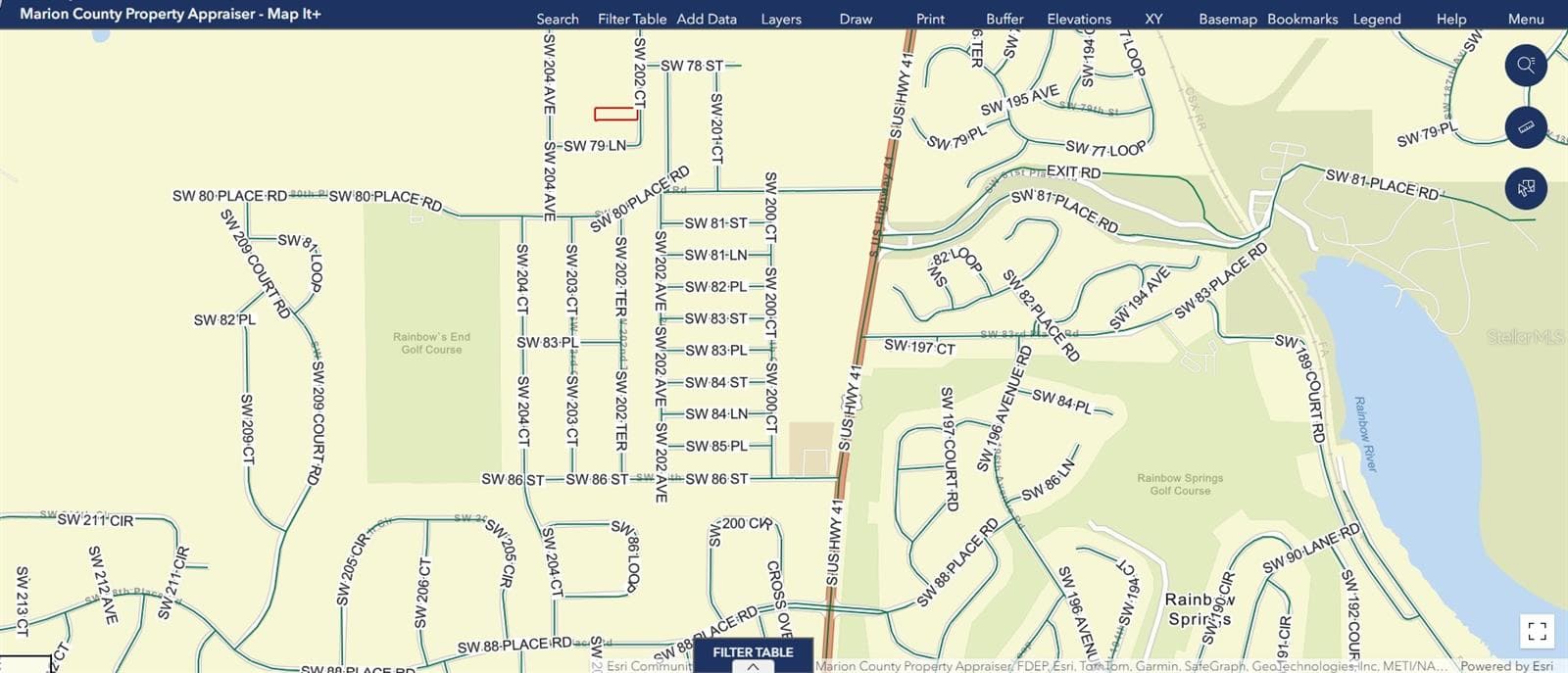 Home's (THE RED RECTANGLE) proximity to The RAINBOW RIVER PUBLIC ACCESS - 7910 SW 202ND CT, DUNNELLON