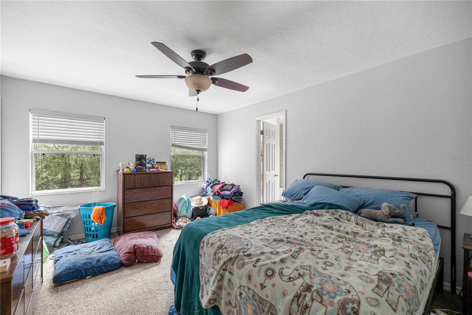 MASTER BEDROOM FROM HALL DOOR TO EN SUITE DOOR - 7910 SW 202ND CT, DUNNELLON