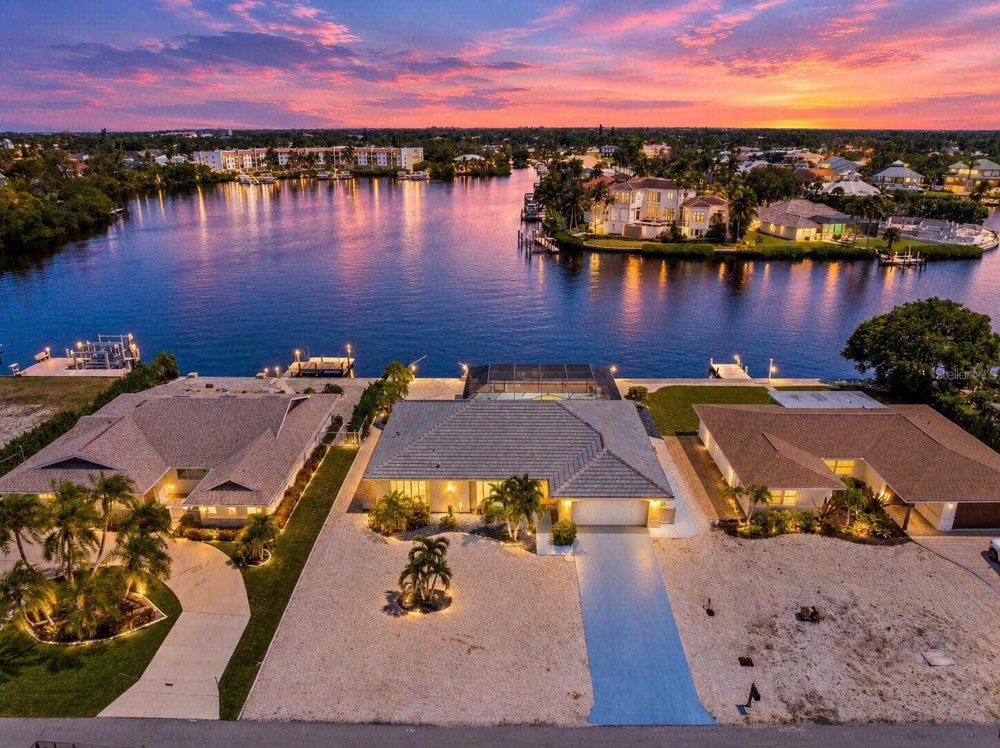 Aerial_2903rdStreet_BonitaSprings_WaterView_Twilight.jpg - 290 3RD ST W, BONITA SPRINGS