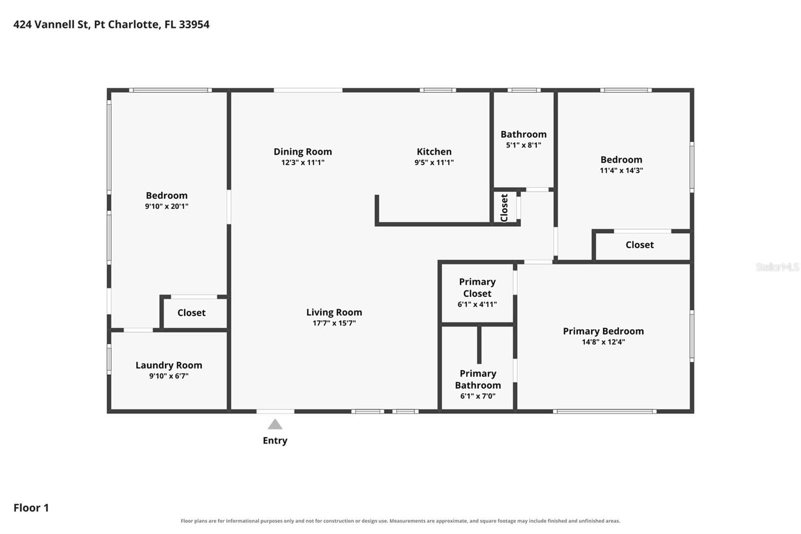3D Floor Plan. - 424 VANNELL ST, PORT CHARLOTTE