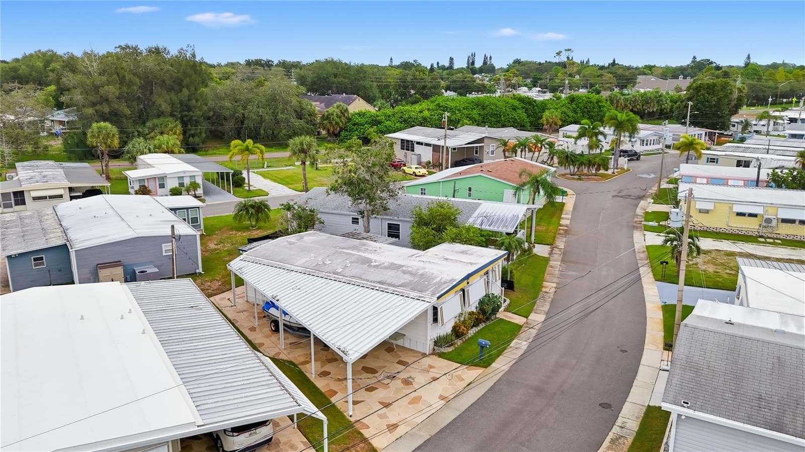 Arial view with Mobile Home - 70 SCHOONER DR #70, PALM HARBOR