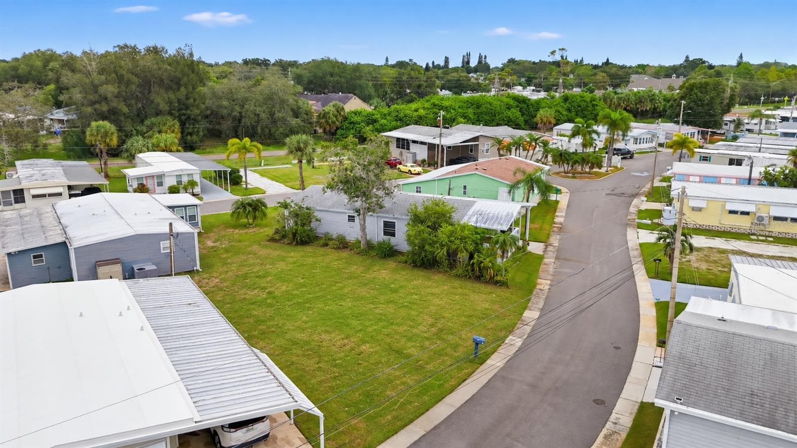 Arial view with Mobile Home removed to show vacant lot - 70 SCHOONER DR #70, PALM HARBOR
