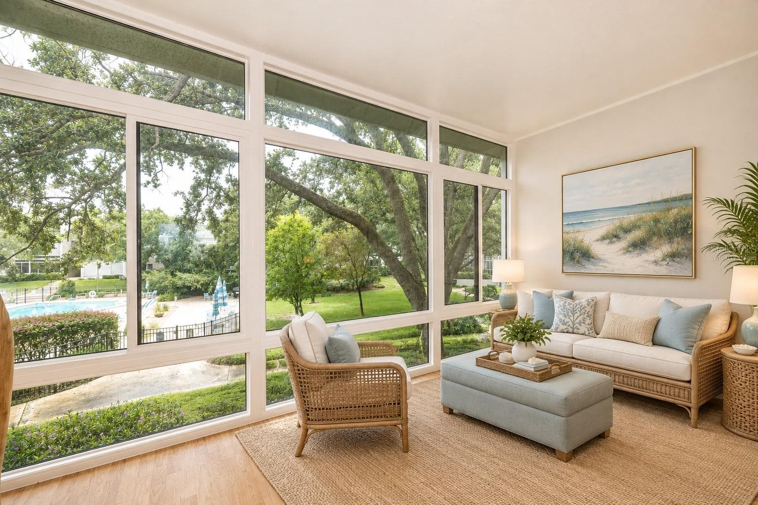 Florida room virtually staged. new energy efficient windows - 700 MELROSE AVE #M23, WINTER PARK