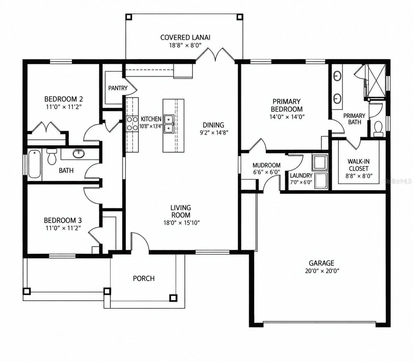 Floor Plan - Dimensions are approximate - 381 CARRIAGE LN, LADY LAKE