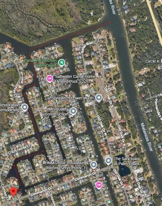 Route to ICW - 85 S CIMMARON DR, PALM COAST