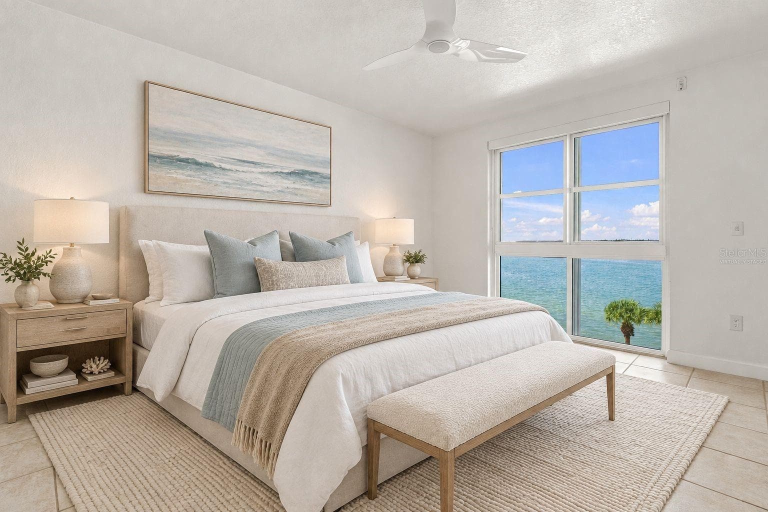 Primary bedroom virtually staged - 4993 BACOPA LN S #304, ST PETERSBURG