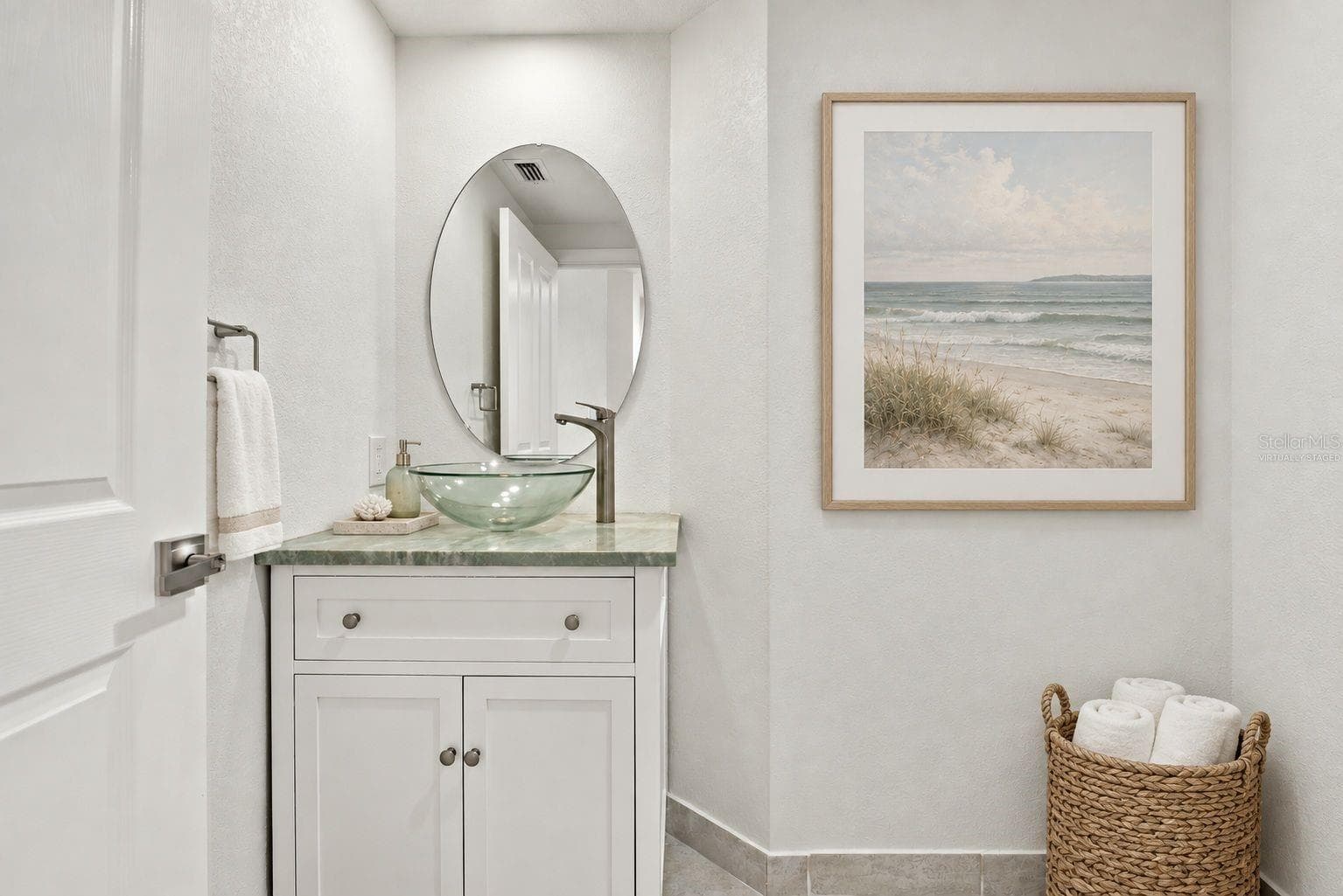 Half bath virtually staged - 4993 BACOPA LN S #304, ST PETERSBURG