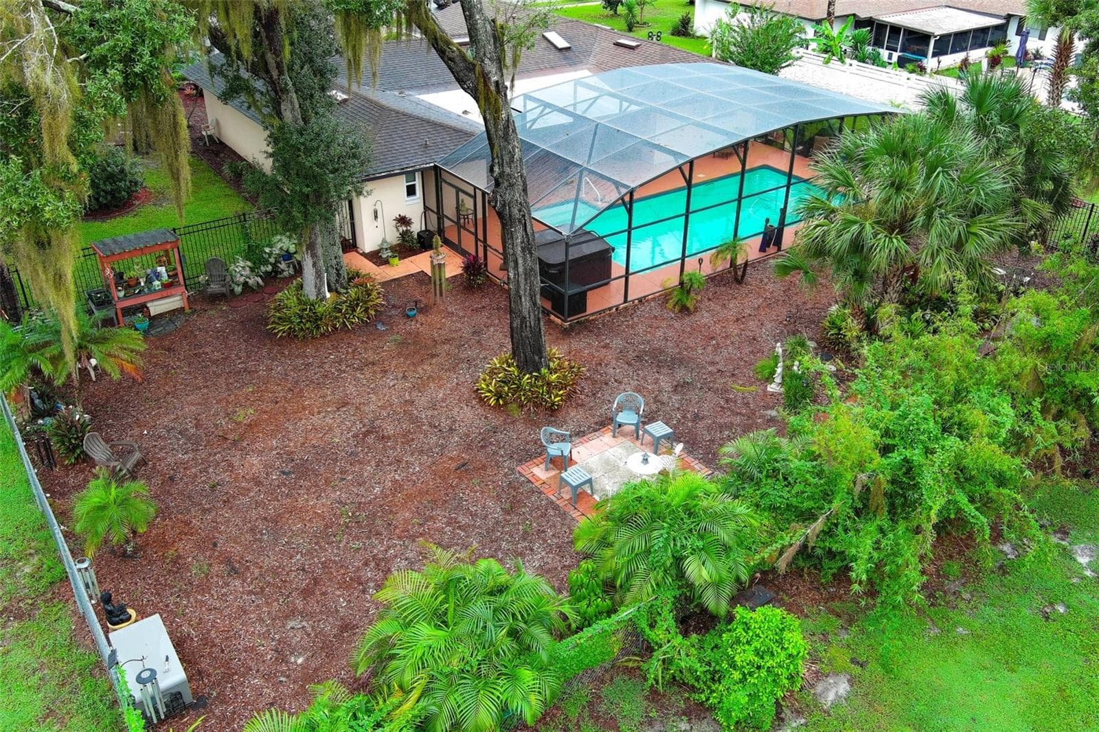Aerial Back Yard - 106 POPLAR PL, LONGWOOD