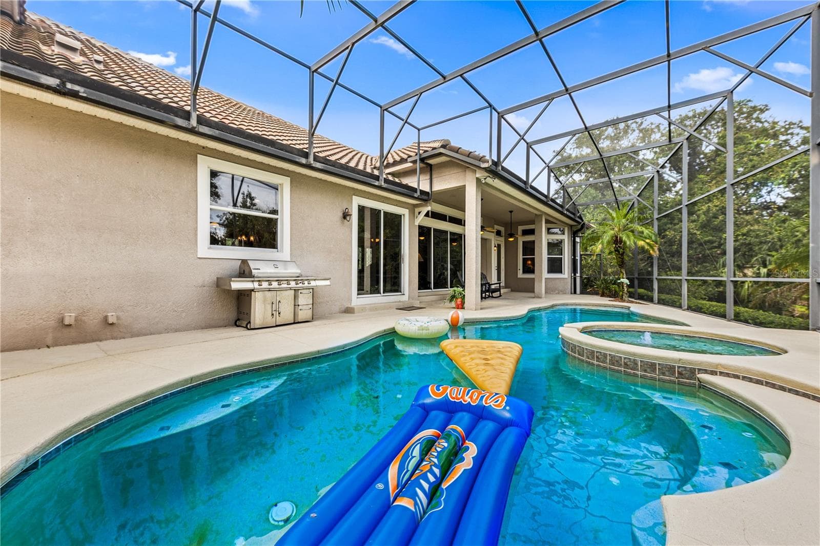 POOL W COVERED PATIO VIEW - 755 MILLS ESTATE PL, CHULUOTA