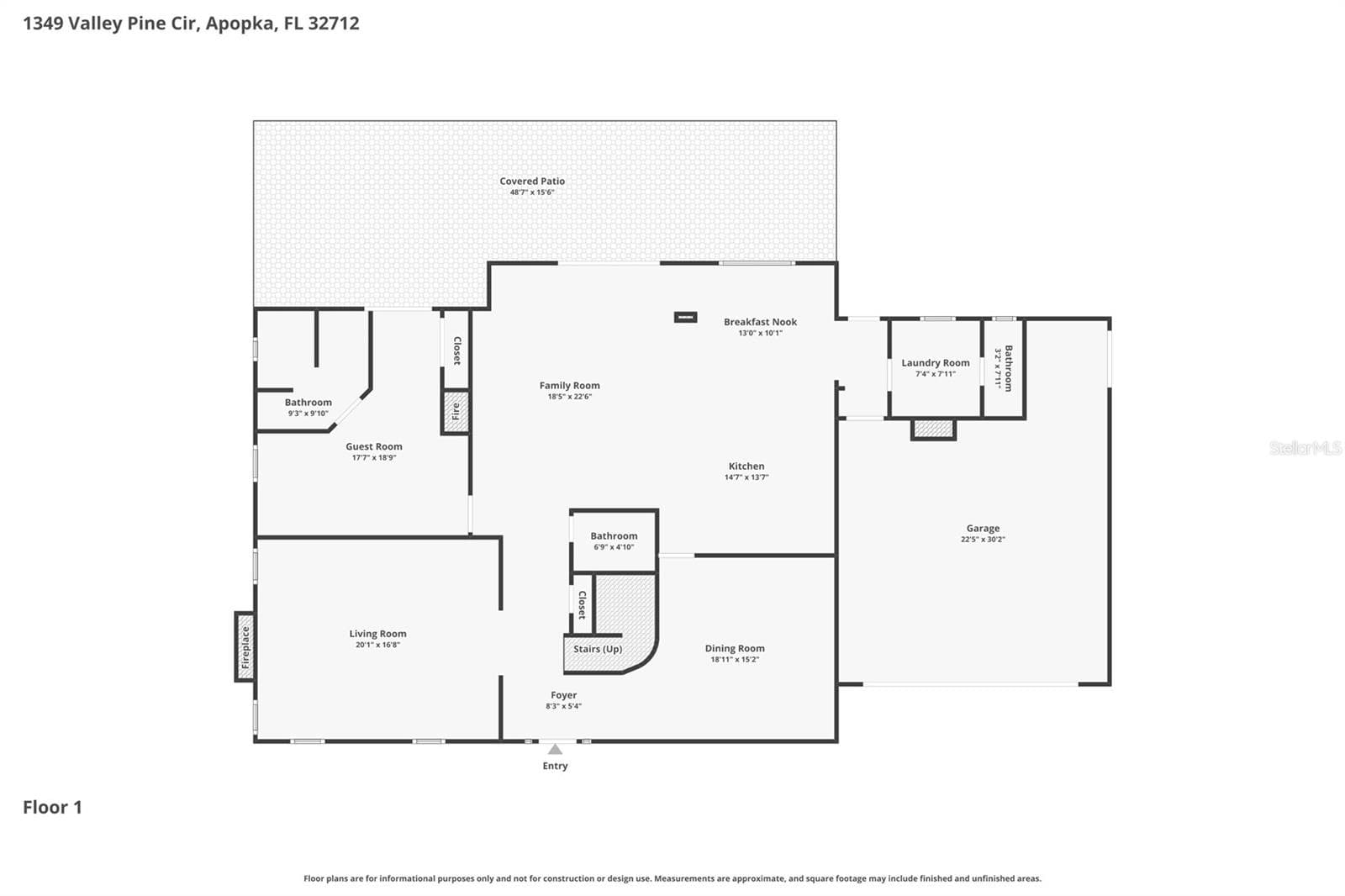 Custom Floor Plan - first story - 1349 VALLEY PINE CIR, APOPKA