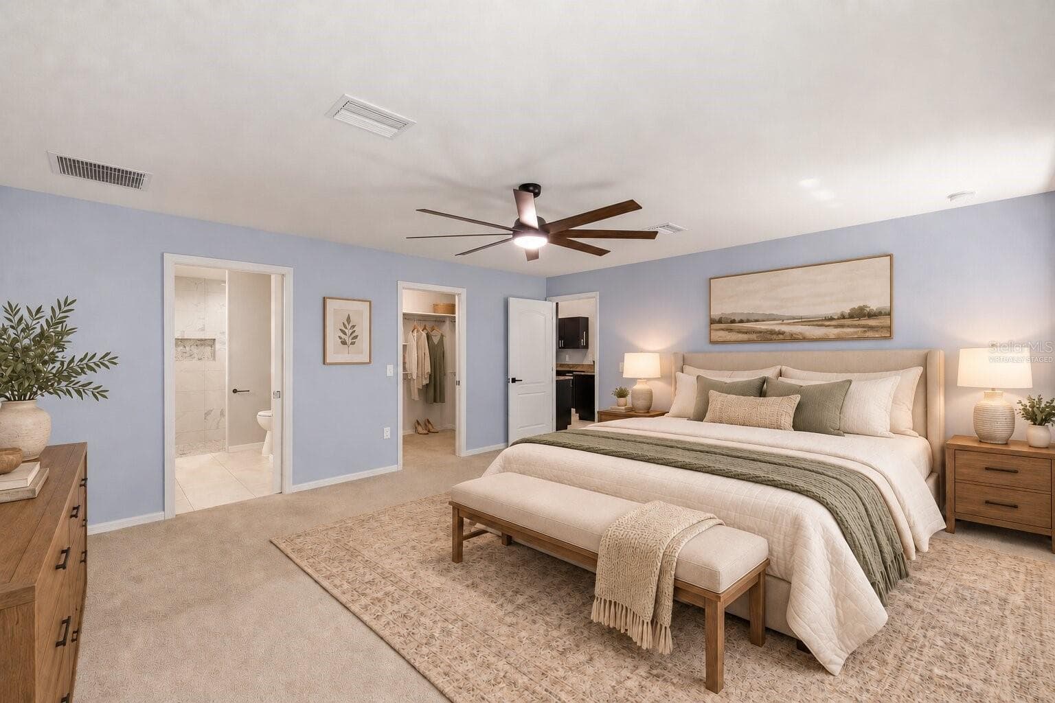 Virtually staged primary bedroom - 10149 ROCKBAY RD, BROOKSVILLE