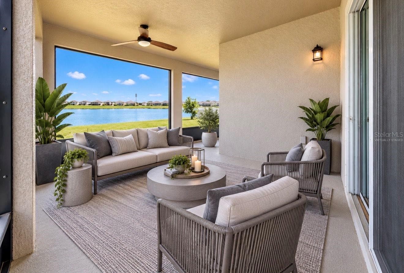 Backyard Patio. Virtually Staged - 3179 MARINE GRASS DR, WIMAUMA