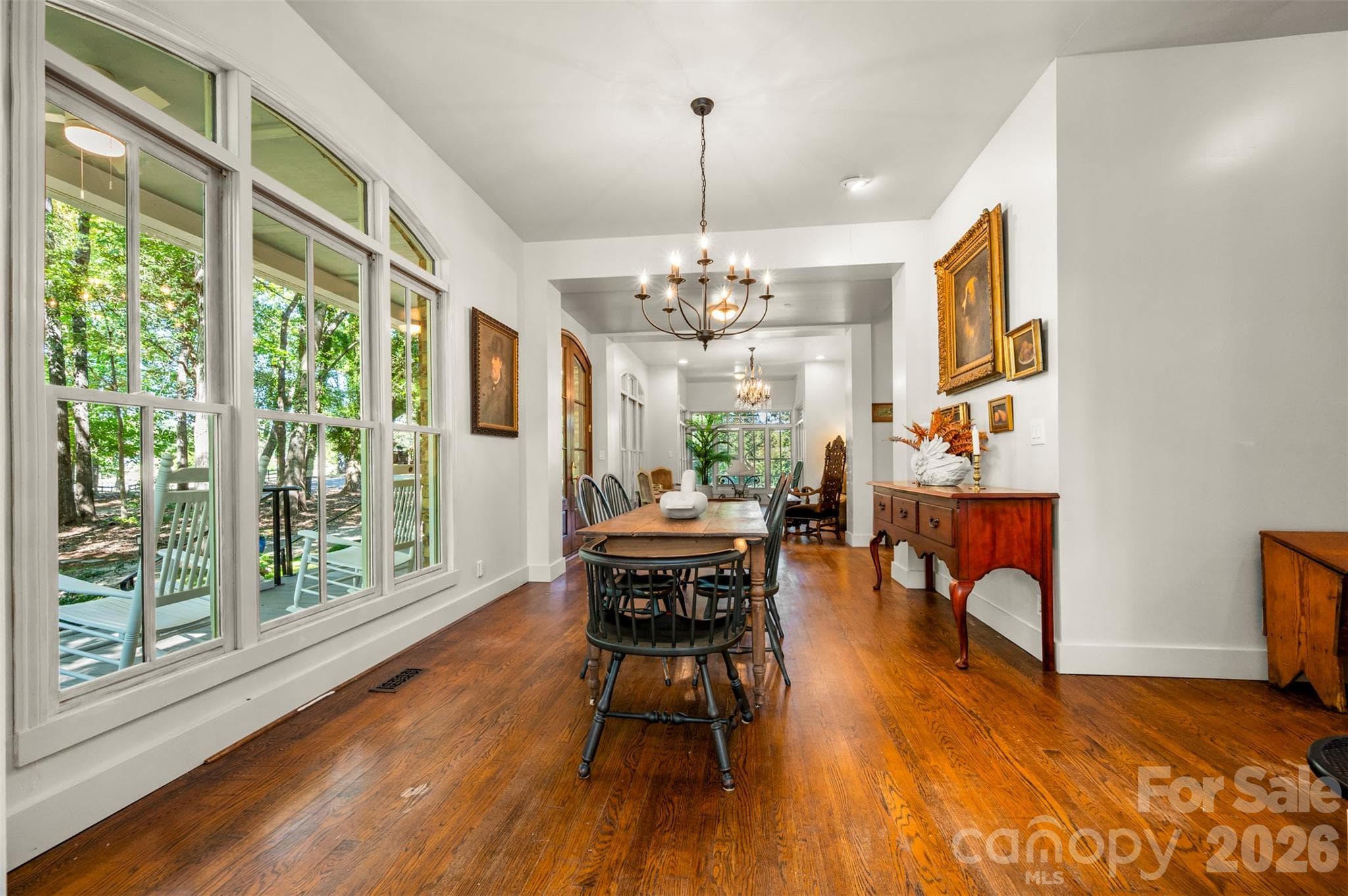View from sunroom towards dining area.  Sought-after open floor plan, look no further! - 600 John Weaver Road, Columbus
