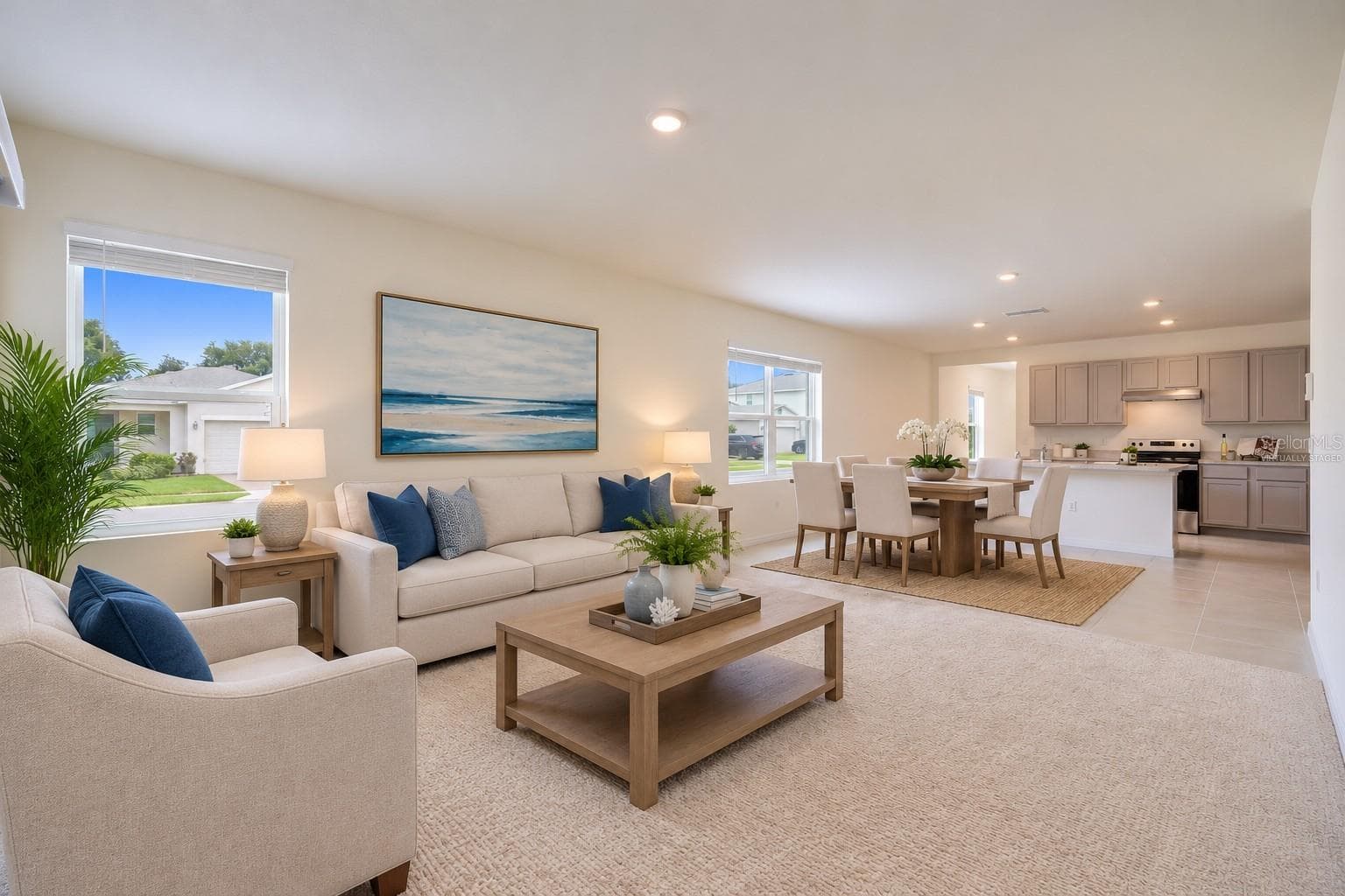 Virtually Staged, Spacious Living Room - 2415 BRASSIE CT, WINTER HAVEN