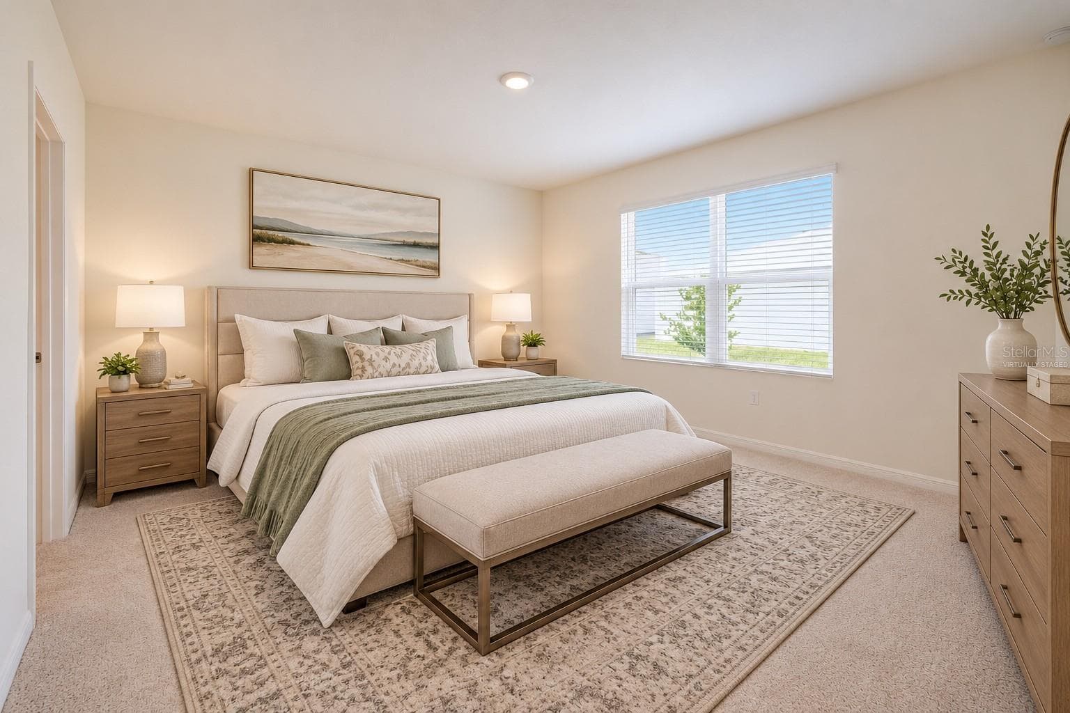 Virtually Staged,  Primary bedroom suite is privately located at the back of the home and overlooks the backyard - 2415 BRASSIE CT, WINTER HAVEN
