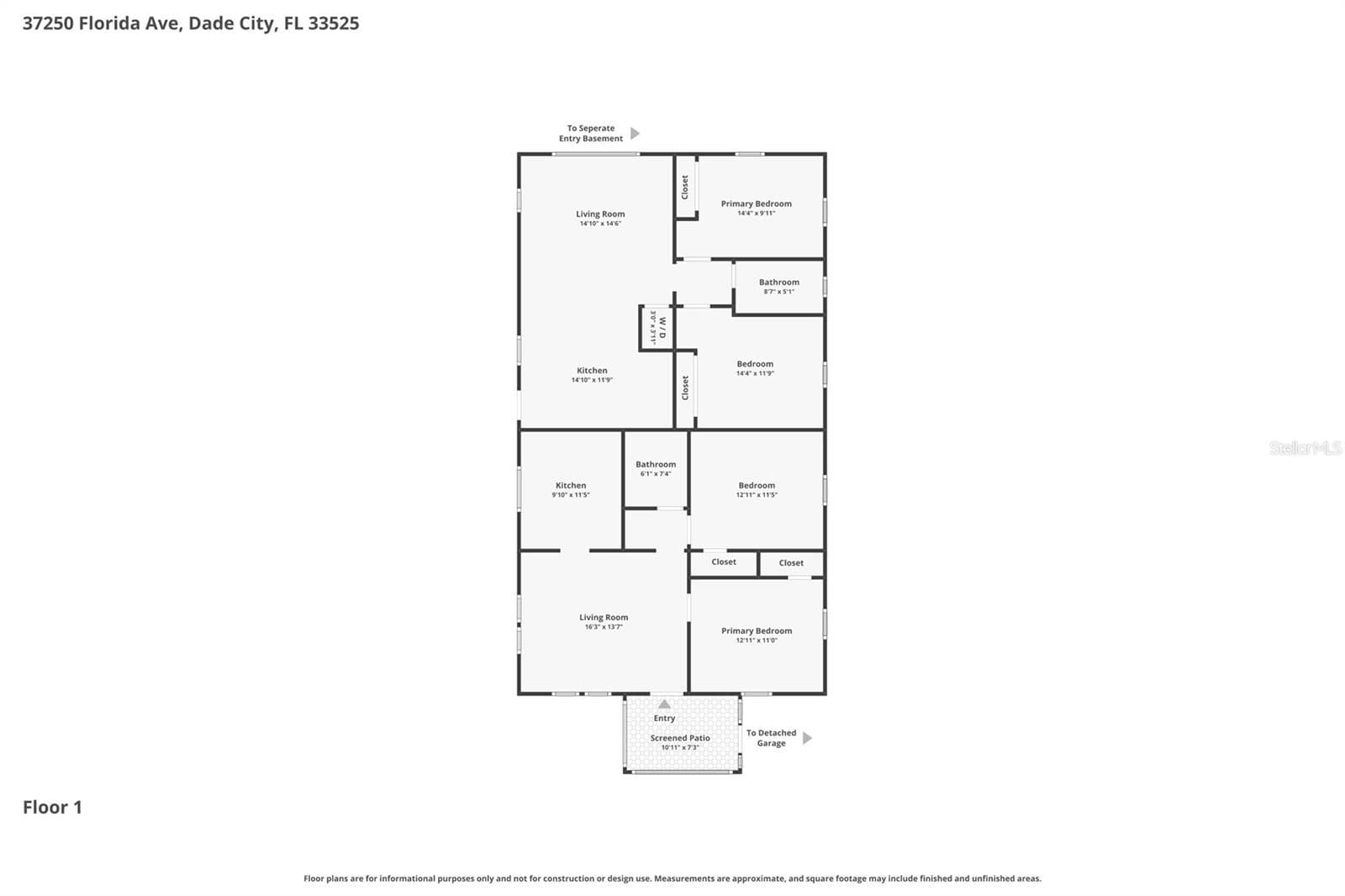 Unit 1 & Unit 2 Floor Plan - 37250 FLORIDA AVE, DADE CITY