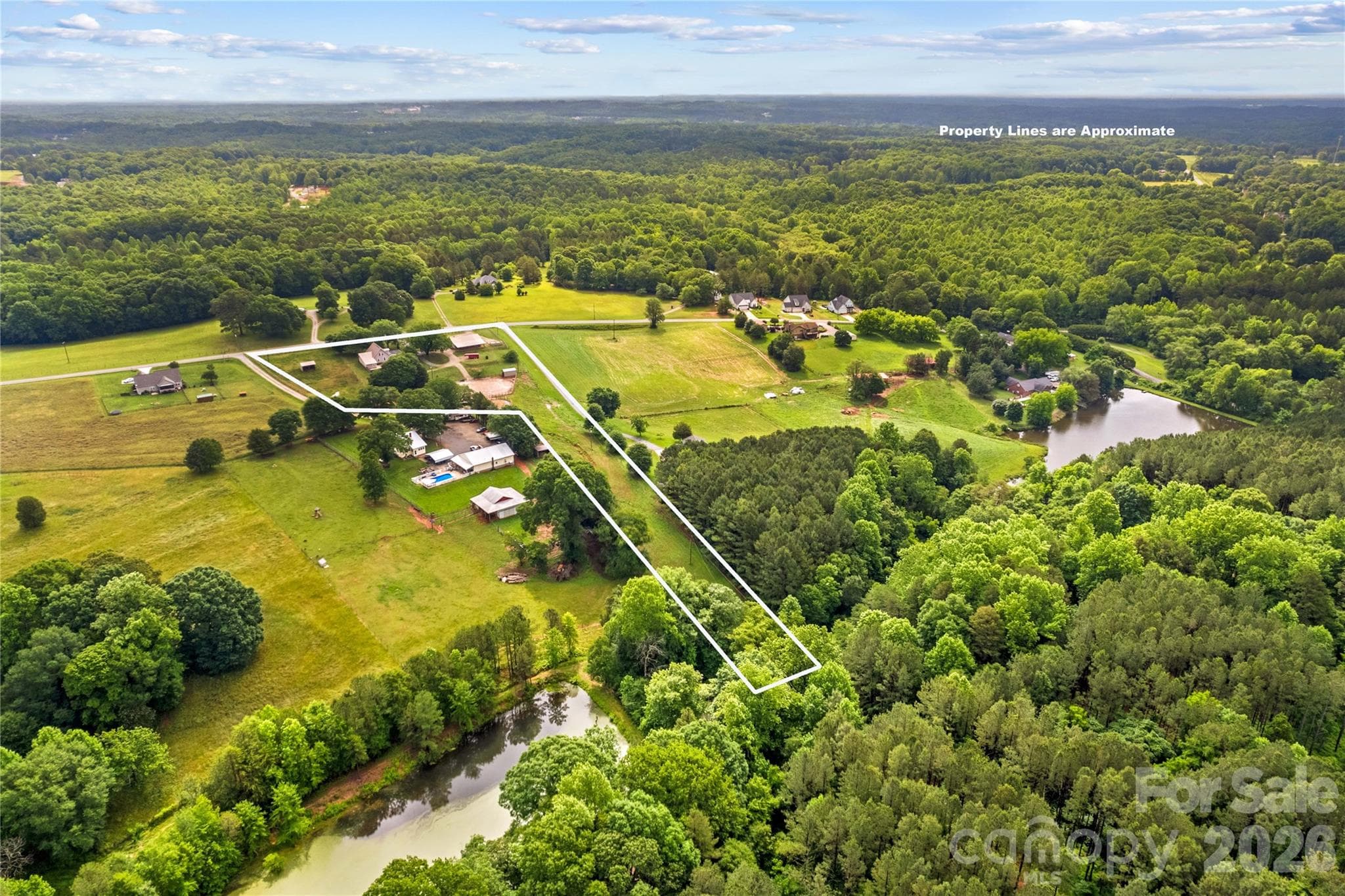 Aerial View of Acreage - 296 Hicks Creek Road, Troutman