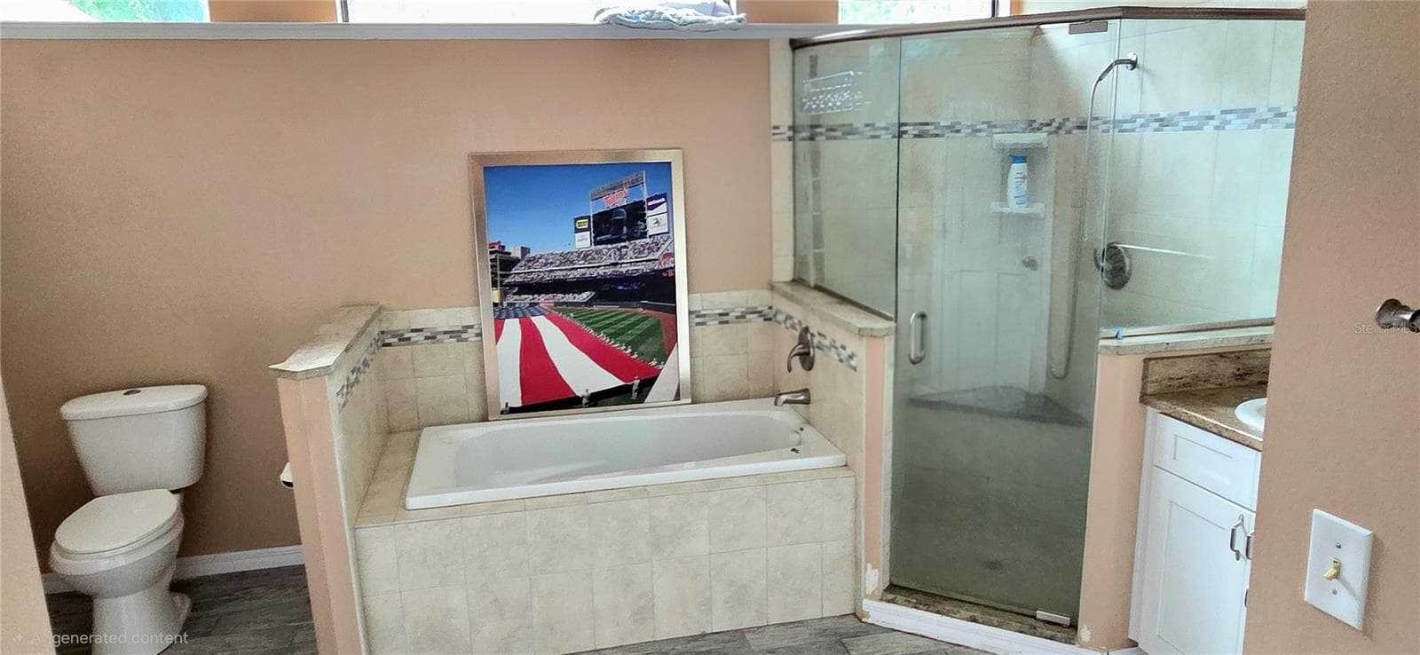 Primary bath, whirlpool tub and separate shower, separate vanity sinks - 678 FAIRCHILD AVE, DELTONA