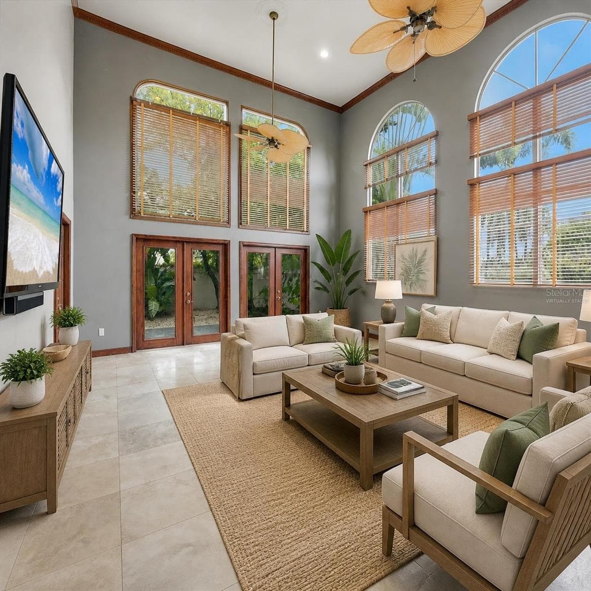 Living Room - Virtually Staged - 1800 ALTA VISTA ST, SARASOTA