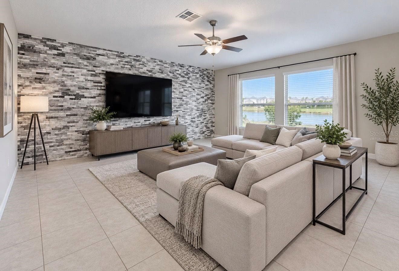Living Room  | Virtually Staged - 11911 FIELD THISTLE CT, RIVERVIEW