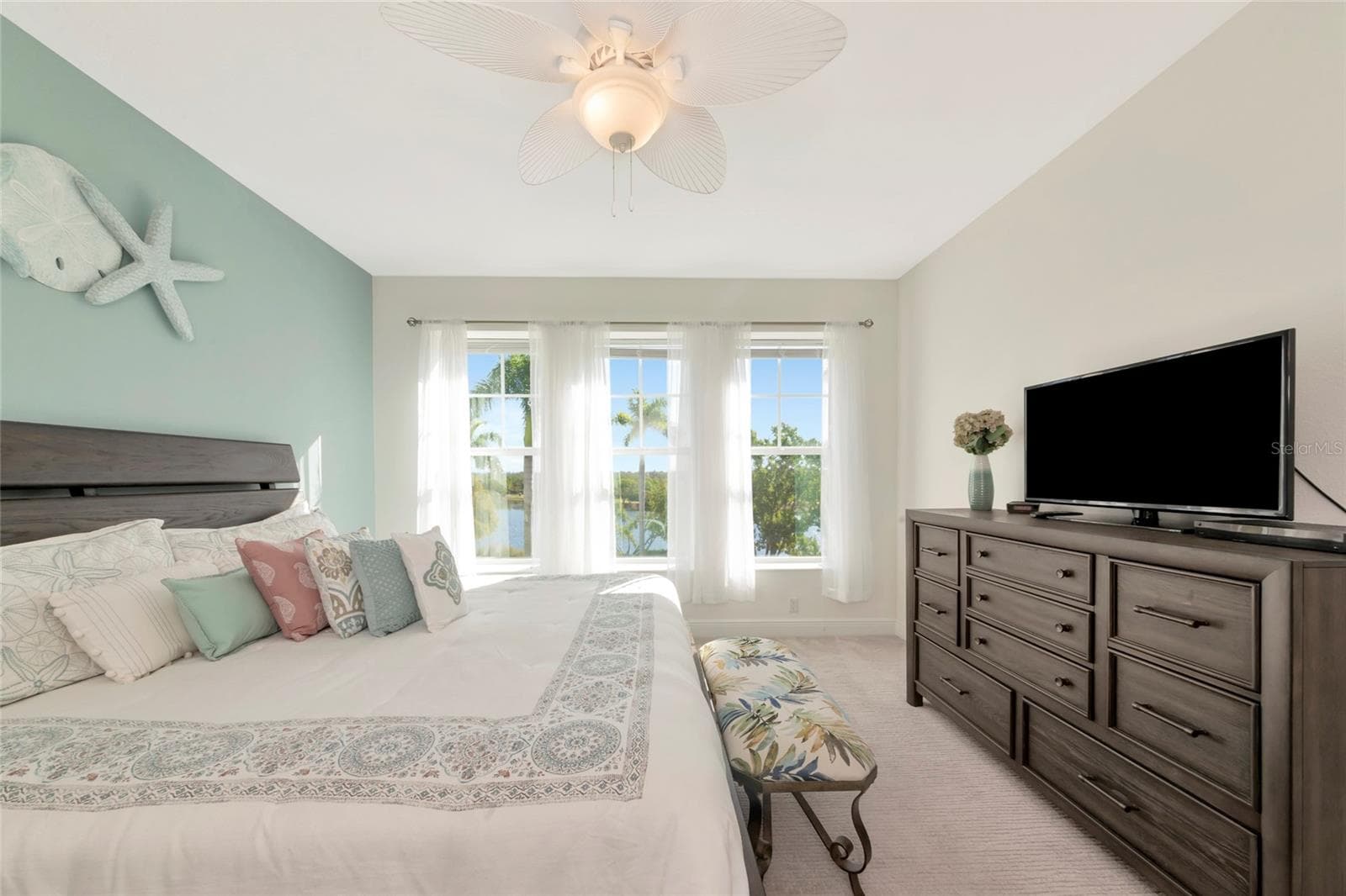 Primary suite with en-suite and beautiful water views - 395 ARUBA CIR #203, BRADENTON