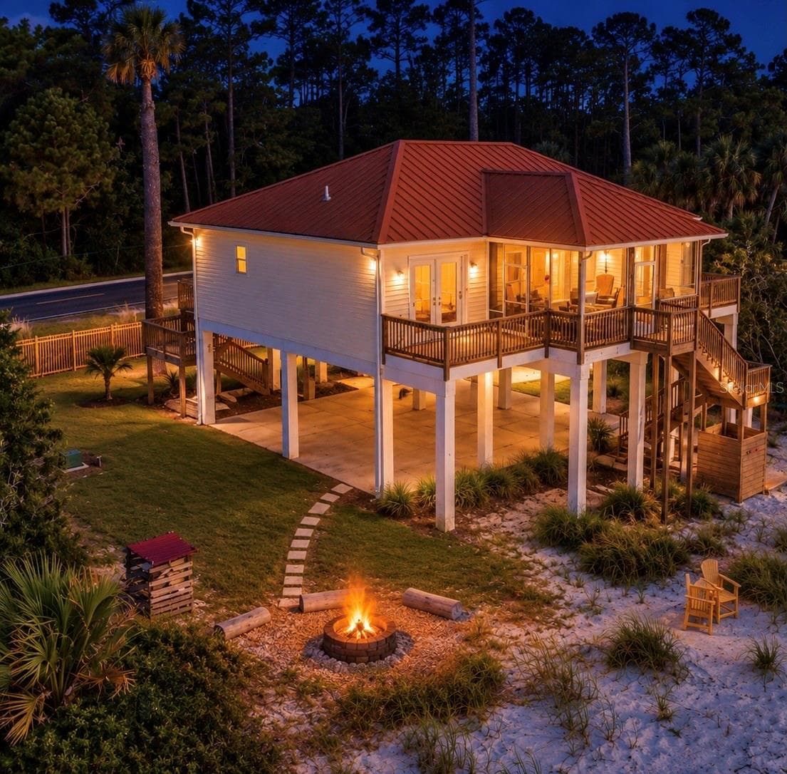 Virtually enhanced night and fire. - 2698 HWY 98 W, CARRABELLE