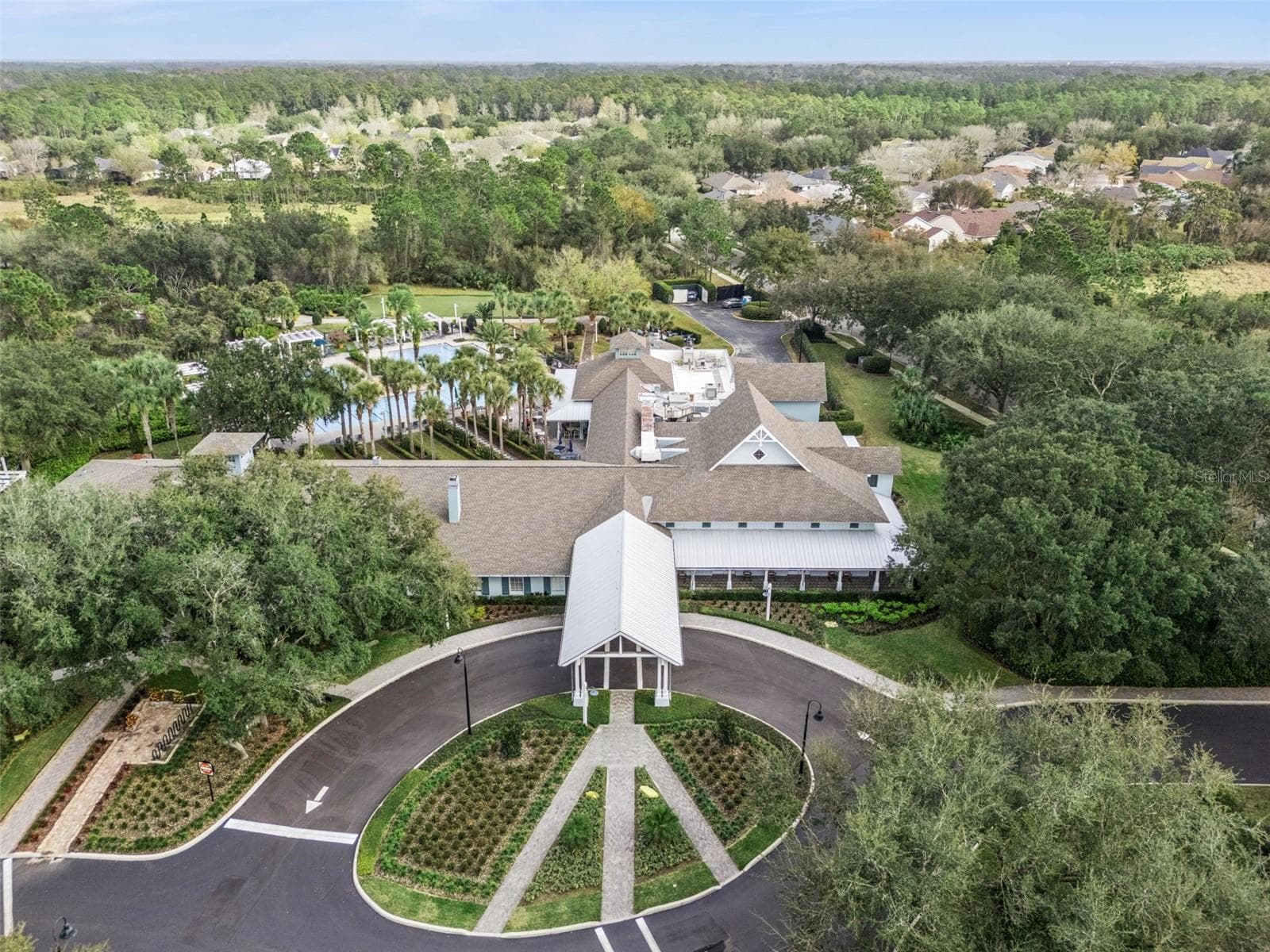 Aerial view of the Victoria Gardens private social clubhouse - 1305 HAYTON AVE., DELAND