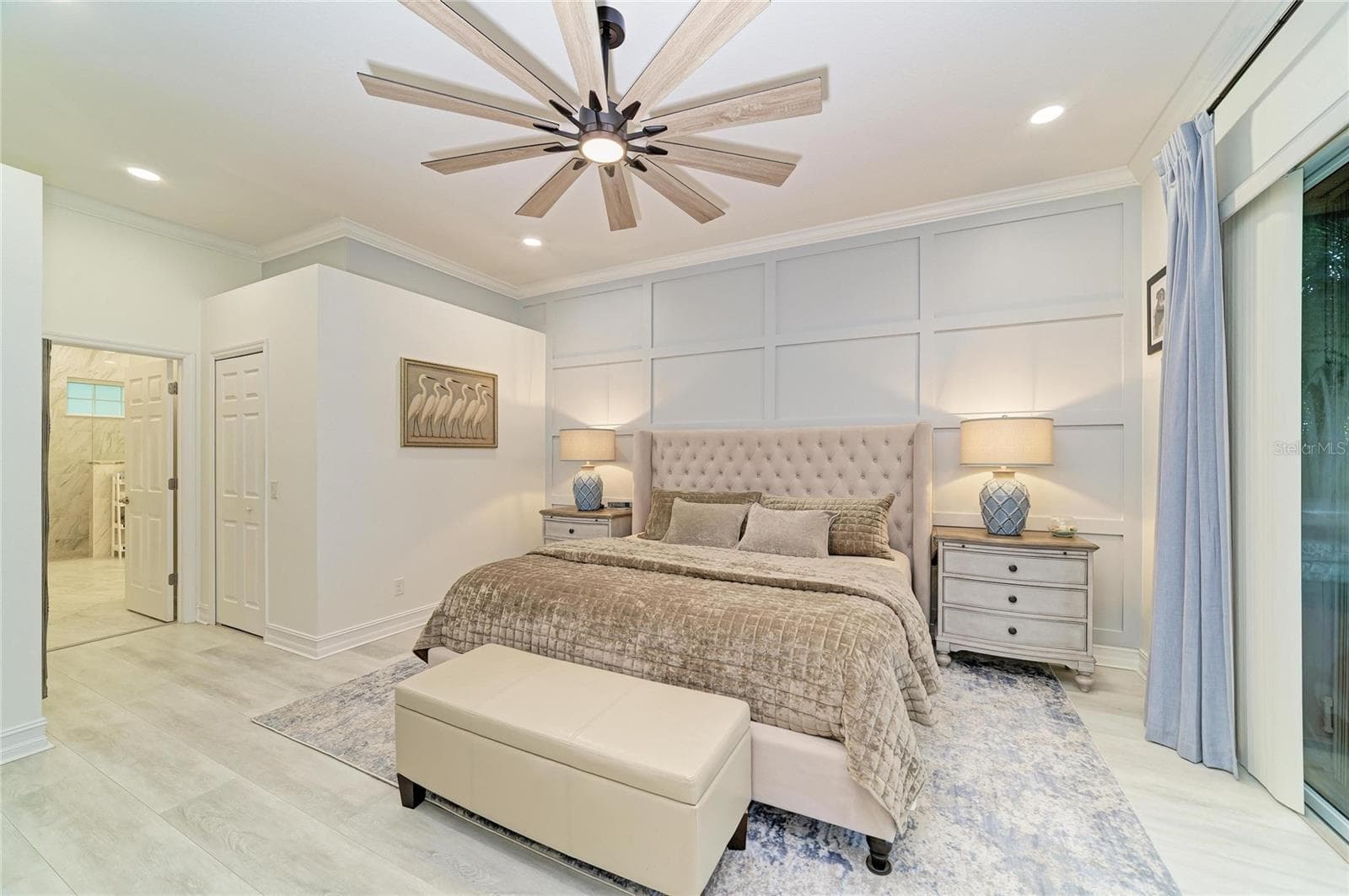 Primary Bedroom with feature wall. - 519 147TH CT NE, BRADENTON