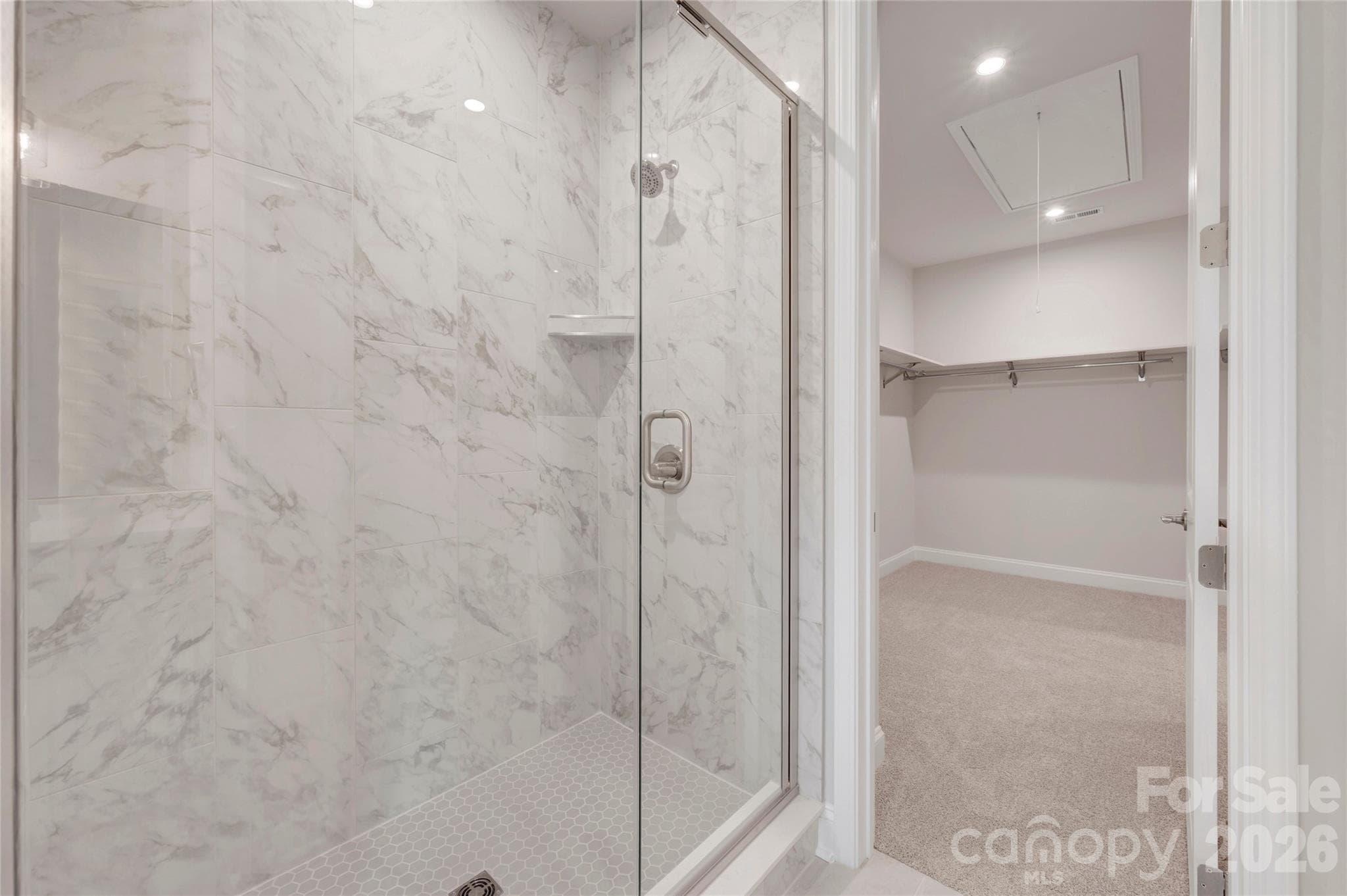 Primary tiled walk-in shower - Fort Mill
