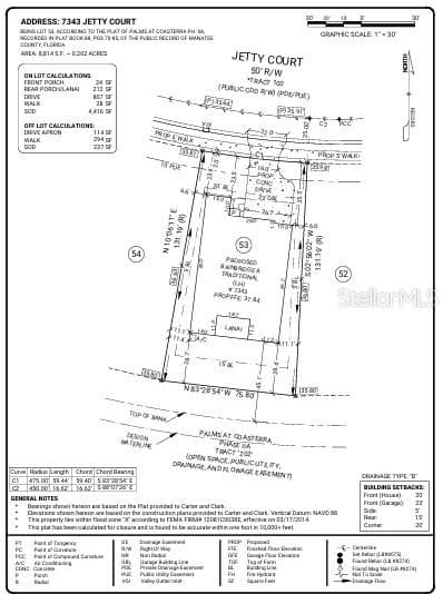 7343 Jetty Court Preliminary Plot Plan - 7343 JETTY CT, PALMETTO