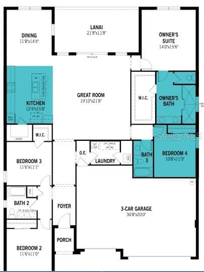 Glacier Bay Floorplan with 4th bed/3rd bth and kitchen upgrades - 2811 SWEET ACACIA DR, CLERMONT