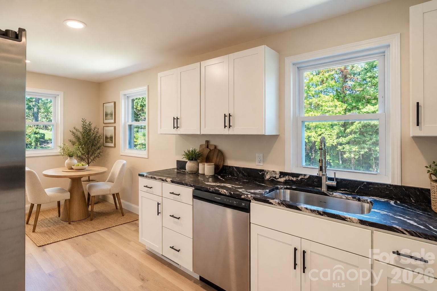 Kitchen virtually staged - 3078 Pax Hill Road, Morganton