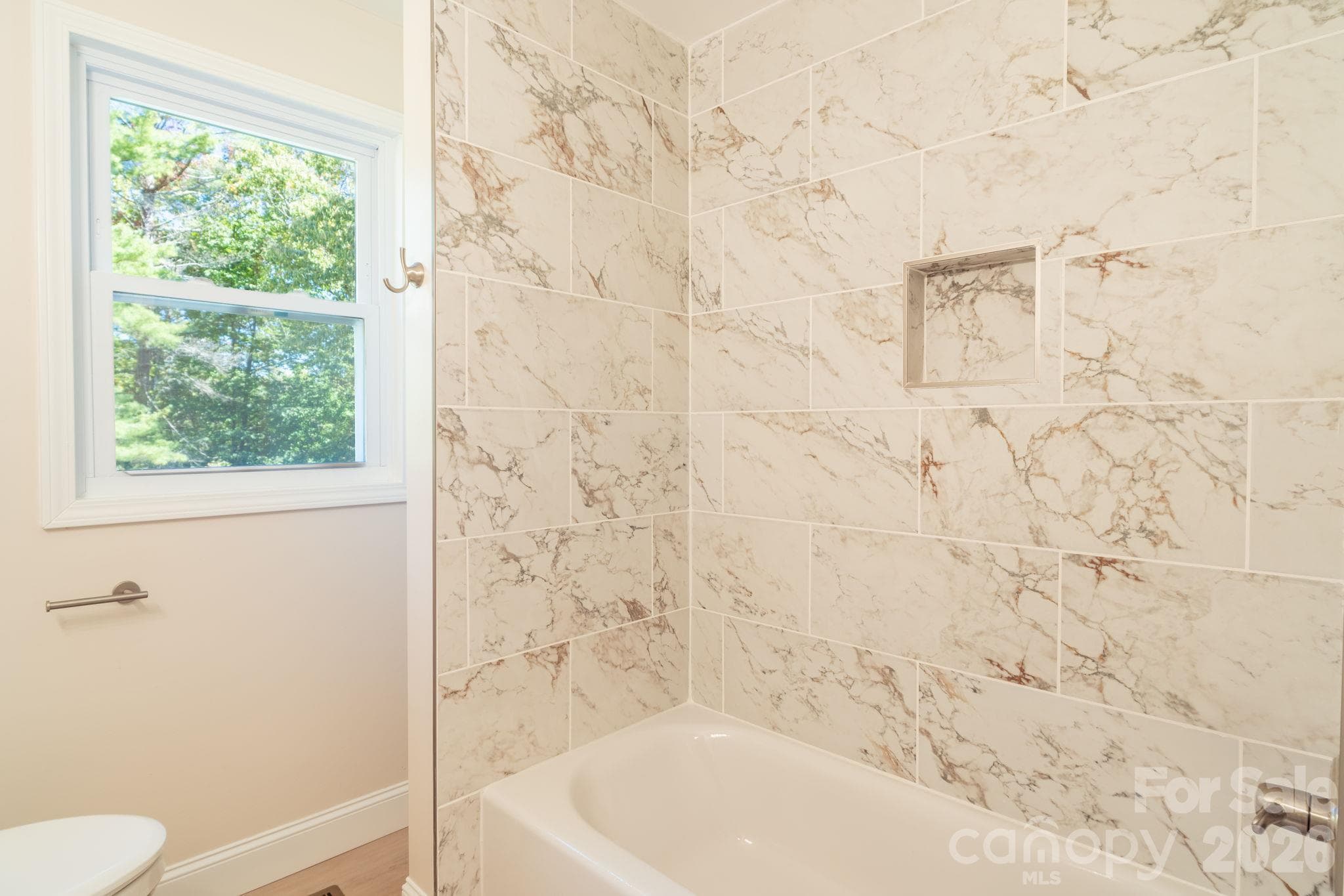 Bathroom with tile tub/shower - 3078 Pax Hill Road, Morganton