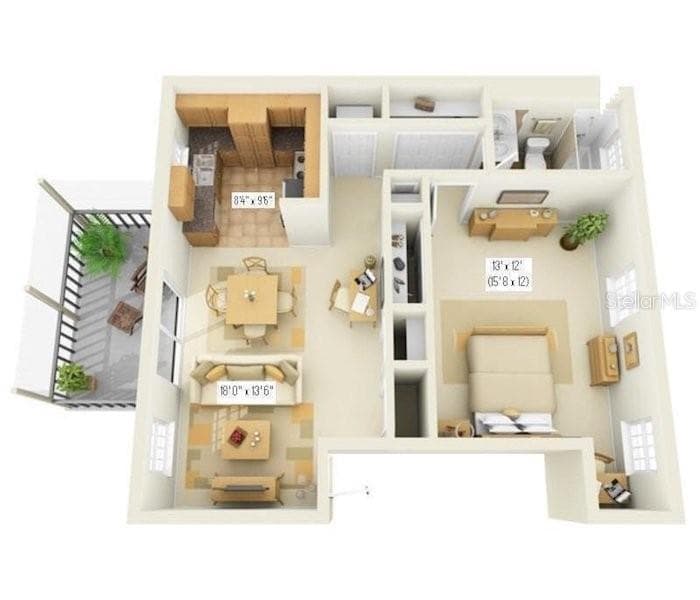 Condo Floorplan - 13125 WILCOX RD #7-203, LARGO
